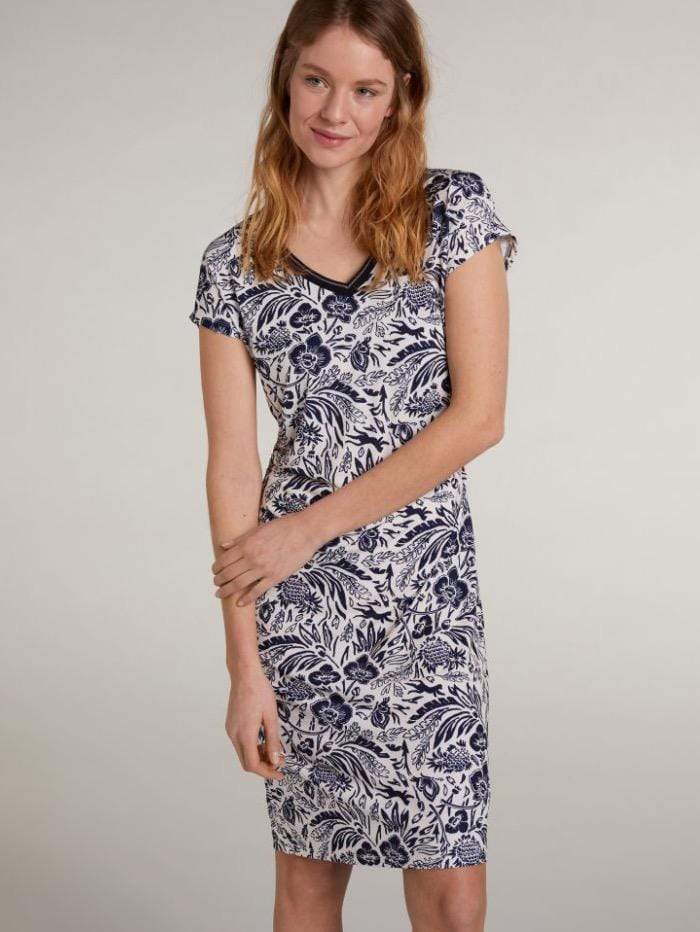 Oui Dresses Oui Navy Printed T-Shirt Dress 72457 105 izzi-of-baslow