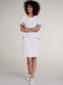 Oui Dresses Oui White Diamante Pocket Linen T Shirt Dress 73323 1002 izzi-of-baslow