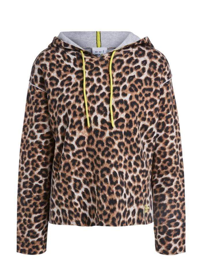 Leopard contrast striped on sale hoodie