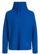 Oui Knitwear Oui Knitted Royal Blue Roll Neck Jumper 73825 5396 izzi-of-baslow