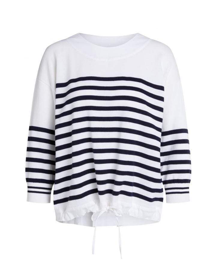 Oui Knitwear Oui Striped Drawstring Jumper 72324 izzi-of-baslow