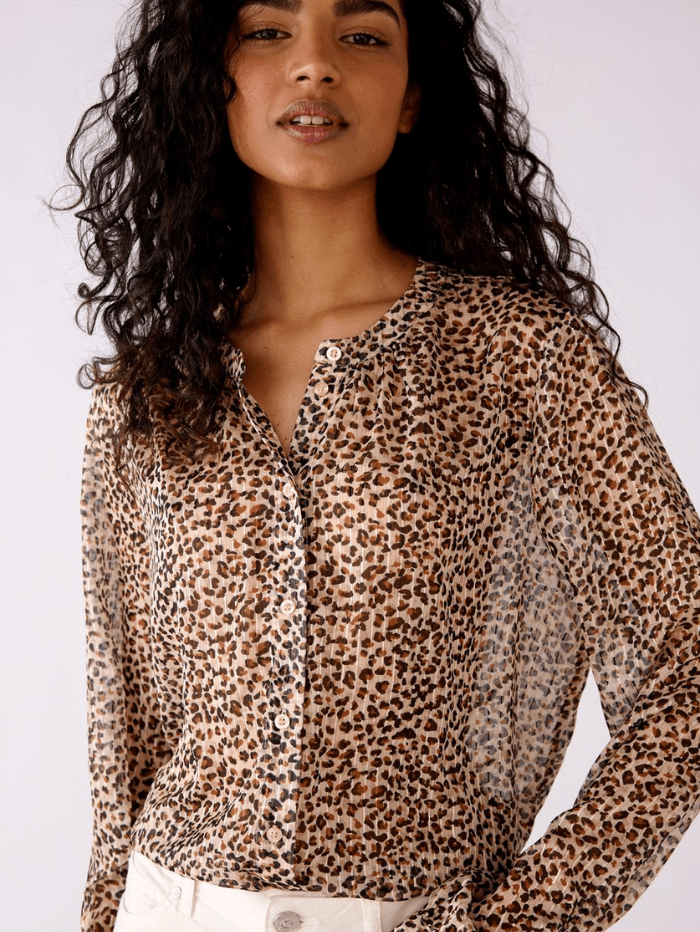 Oui Tops Oui Animal Print Blouse 76132 0728 izzi-of-baslow