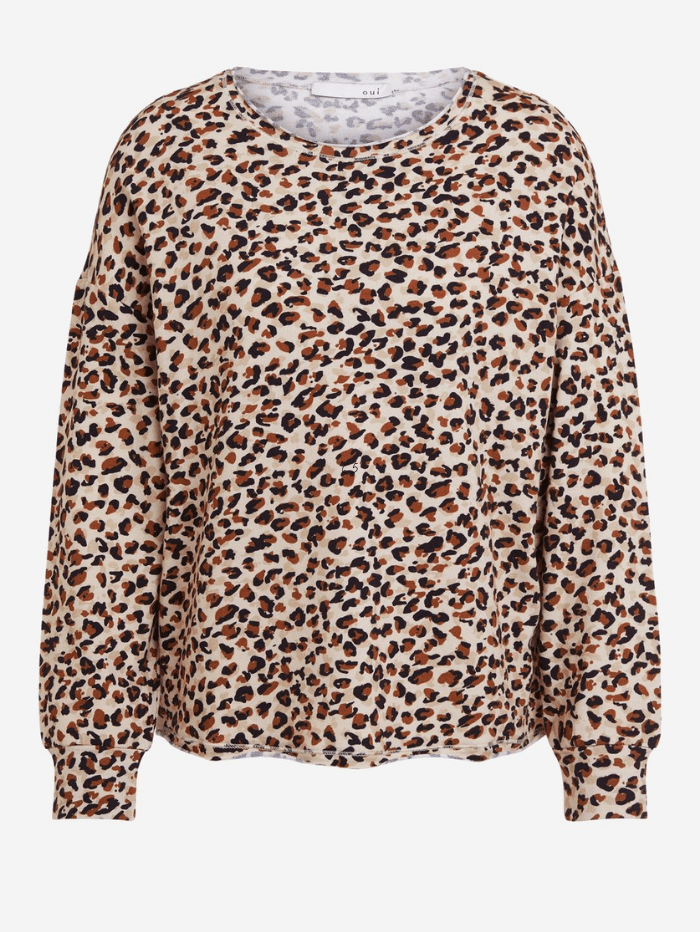 Oui Tops Oui Animal Print Sweatshirt 76162 0728 izzi-of-baslow