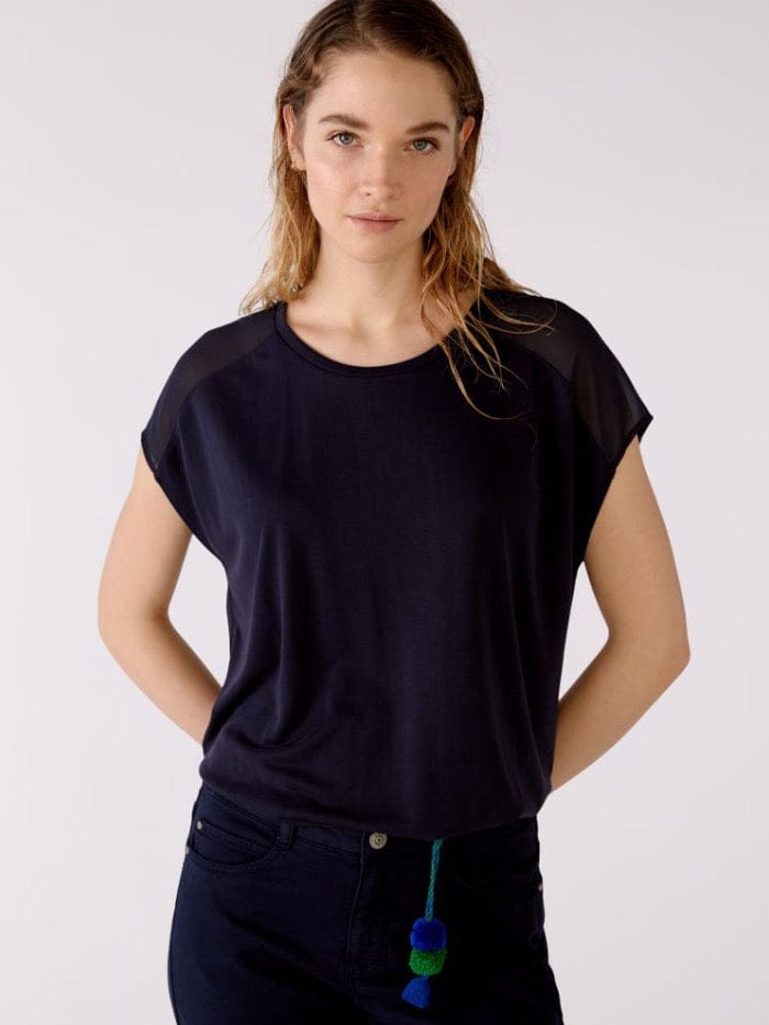 Oui Tops Oui Navy T-Shirt 76335 5742 izzi-of-baslow