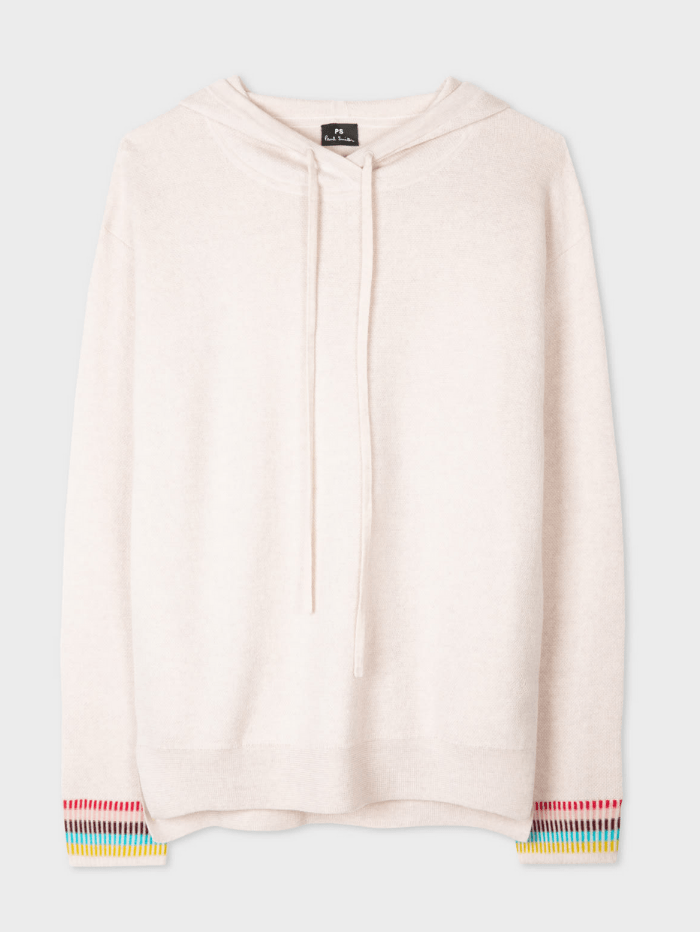 Paul Smith Knitwear Paul Smith Oatmeal Knitted Hoodie W2R-983K-G30843 02 izzi-of-baslow