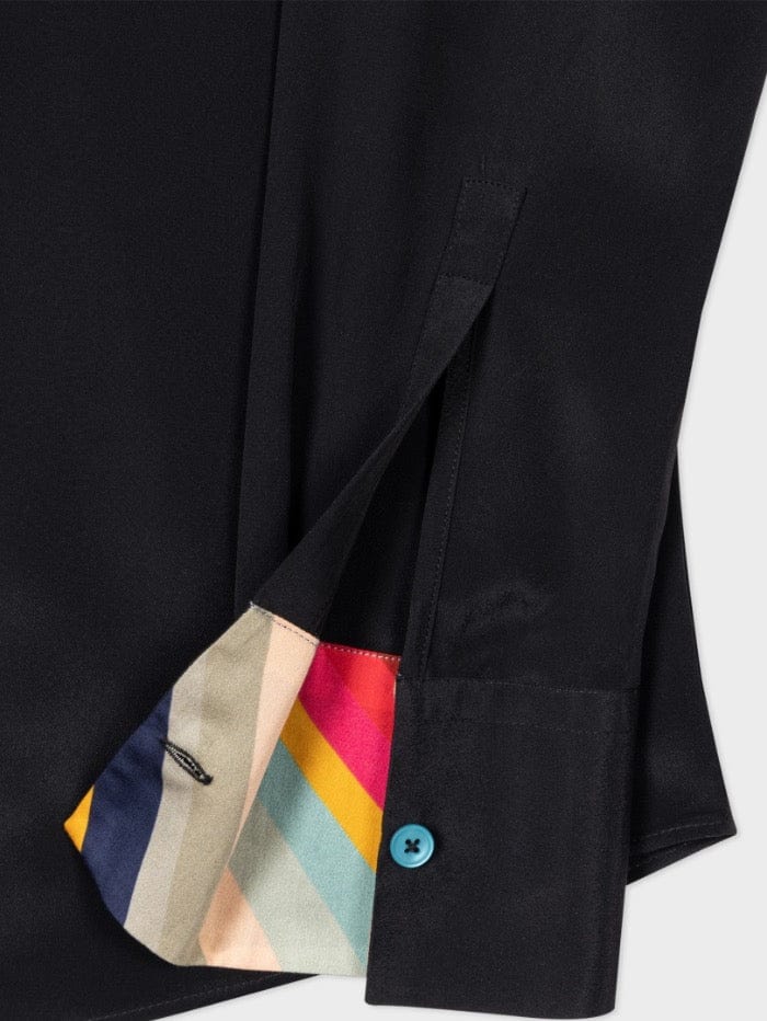 Paul Smith Tops Paul Smith Black Multi Coloured Button Long Sleeved Shirt W2R-019B-J30847 79 izzi-of-baslow