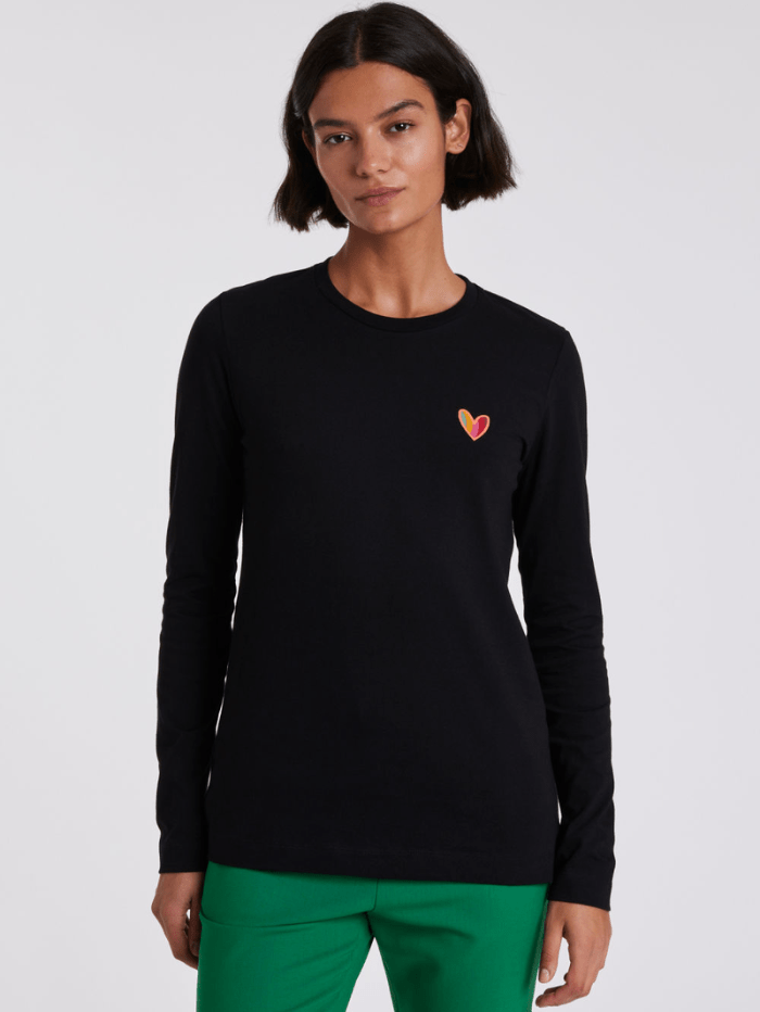 Paul Smith Tops Paul Smith Black Swirl Heart Long Sleeved T-Shirt W2R-171V-GP2530 79 izzi-of-baslow