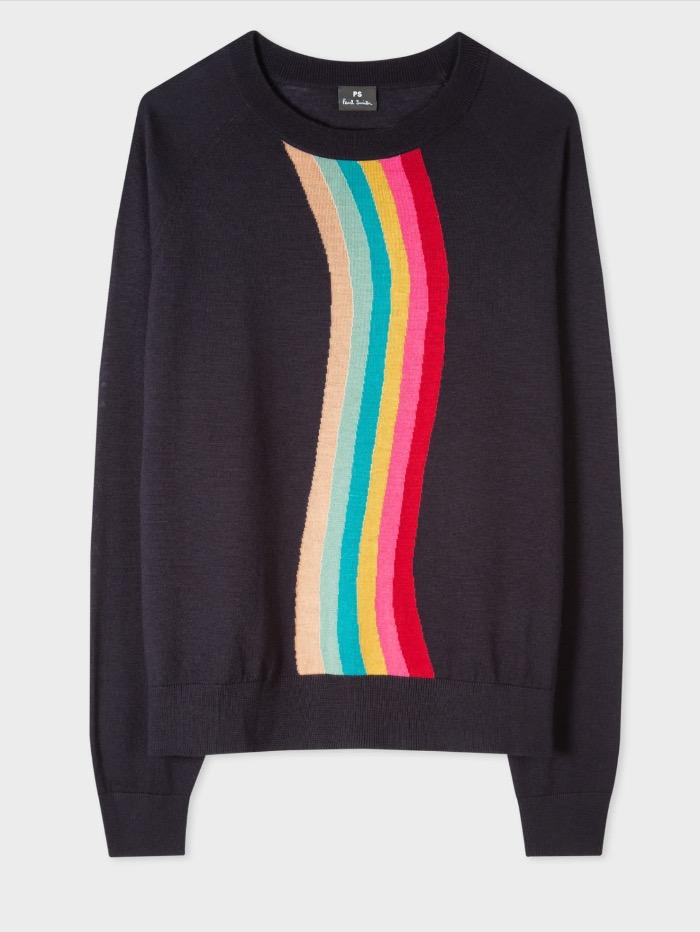 Paul Smith Tops Paul Smith Jumper Navy with Rainbow W2R-838K-F30704-49 izzi-of-baslow