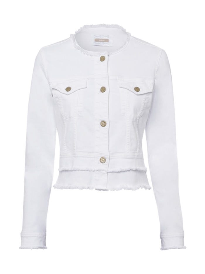 Riani White Denim Jacket With Fringe Detail 401800-2811 – Izzi of Baslow