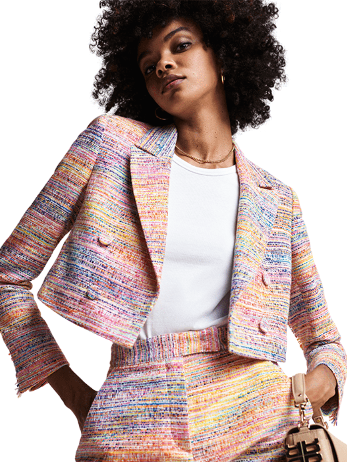 Riani Coats &amp; Jackets Riani Rainbow Tweed Cropped Blazer 341820-4108 184 izzi-of-baslow