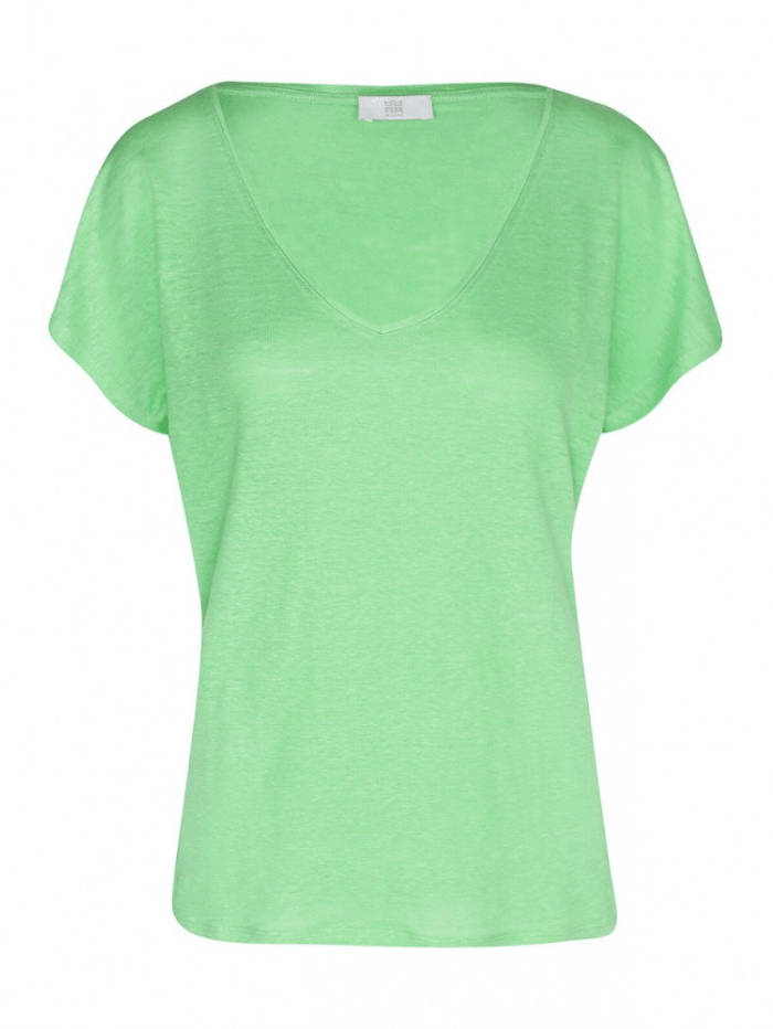 Riani Greenfield T Shirt with cap sleeves and V neckline izzi-of-baslow