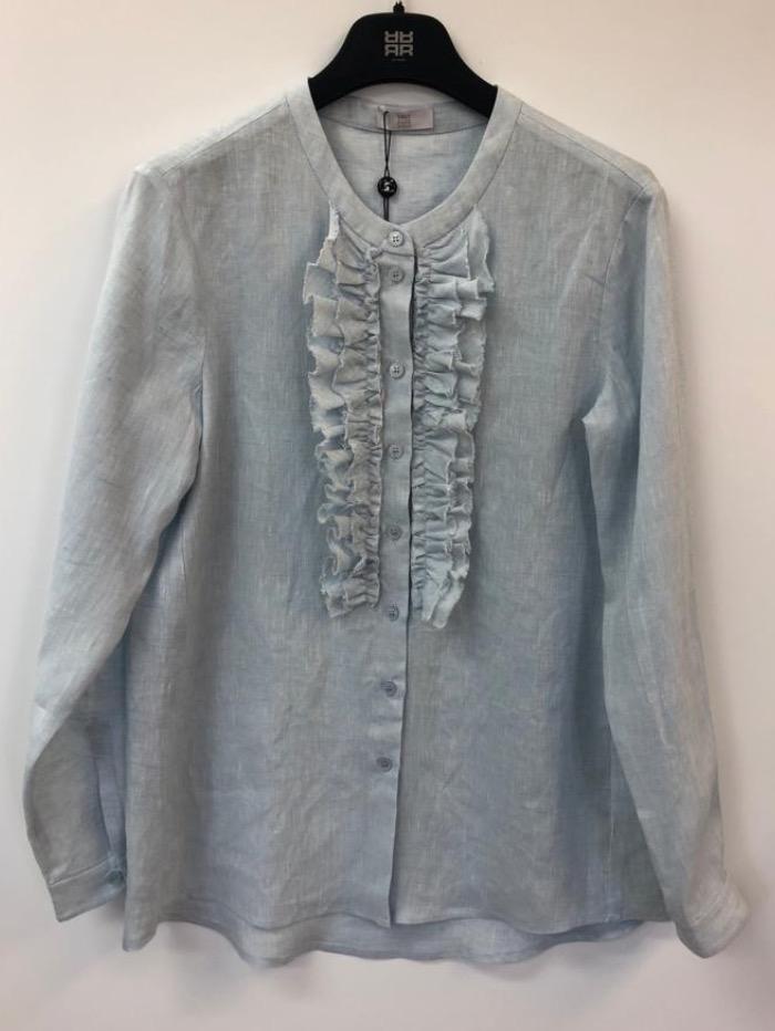 Riani Tops Riani Pale Blue Linen Blouse 145660-3859 izzi-of-baslow