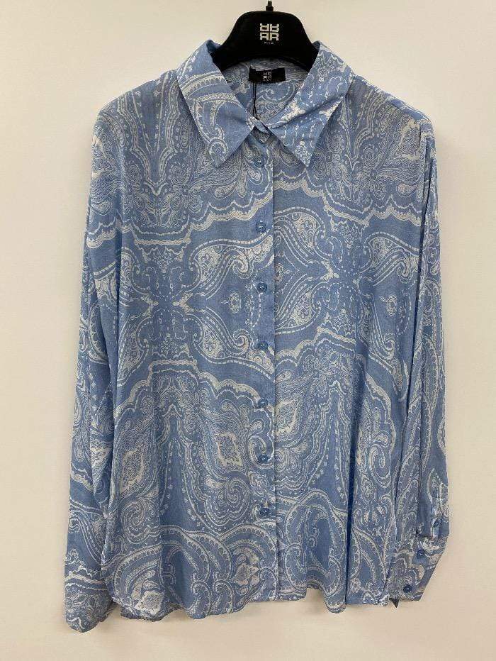 Riani Tops Riani Shirt Sky Blue and Cream Paisley  705330-3751 460 izzi-of-baslow