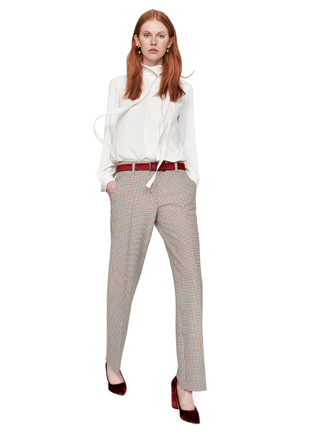 Riani Trousers Riani Checked Trouser 803820-3807 653 izzi-of-baslow