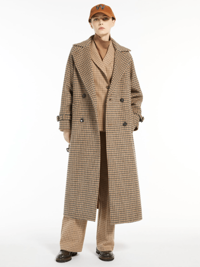 Weekend By Max Mara Coats and Jackets Weekend By Max Mara CLAN Camel Check Wool Coat 50160223 650 izzi-of-baslow