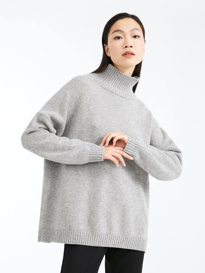 Weekend By Max Mara Knitwear S / medium grey Weekend by Max Mara Tondo Jumper in Grey Virgin Wool 53660603 izzi-of-baslow